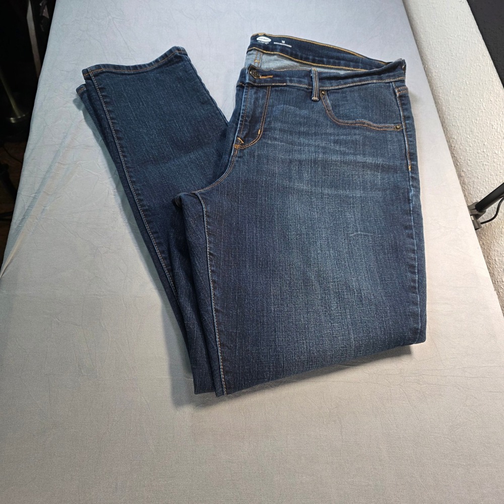 Old Navy Skinny Ajuste Jeans Womens 16 Dark Wash Blue Denim Regular Standard Fit